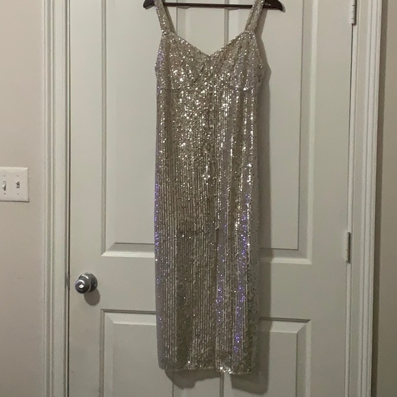 Zara Sequin Midi Dress Med. - Picture 4 of 6